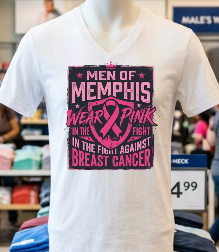 Men Of Memphis Wear Pink In The Fight Against Breast Cancer T Shirt White T Shirt