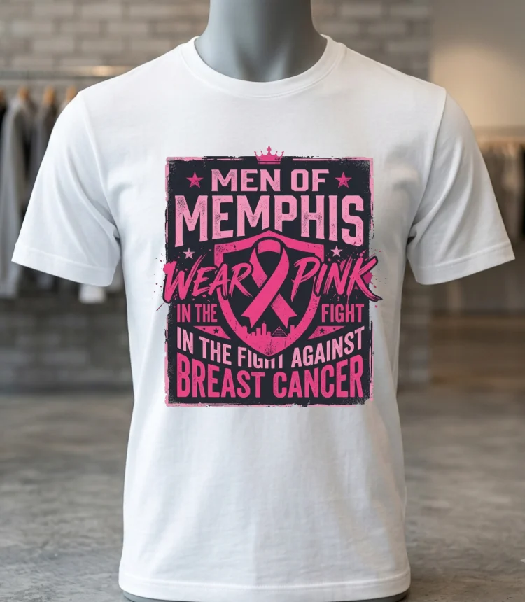 Men Of Memphis Wear Pink In The Fight Against Breast Cancer T Shirt – white-t-shirt Men Of Memphis Wear Pink In The Fight Against Breast Cancer T Shirt White T Shirt 2