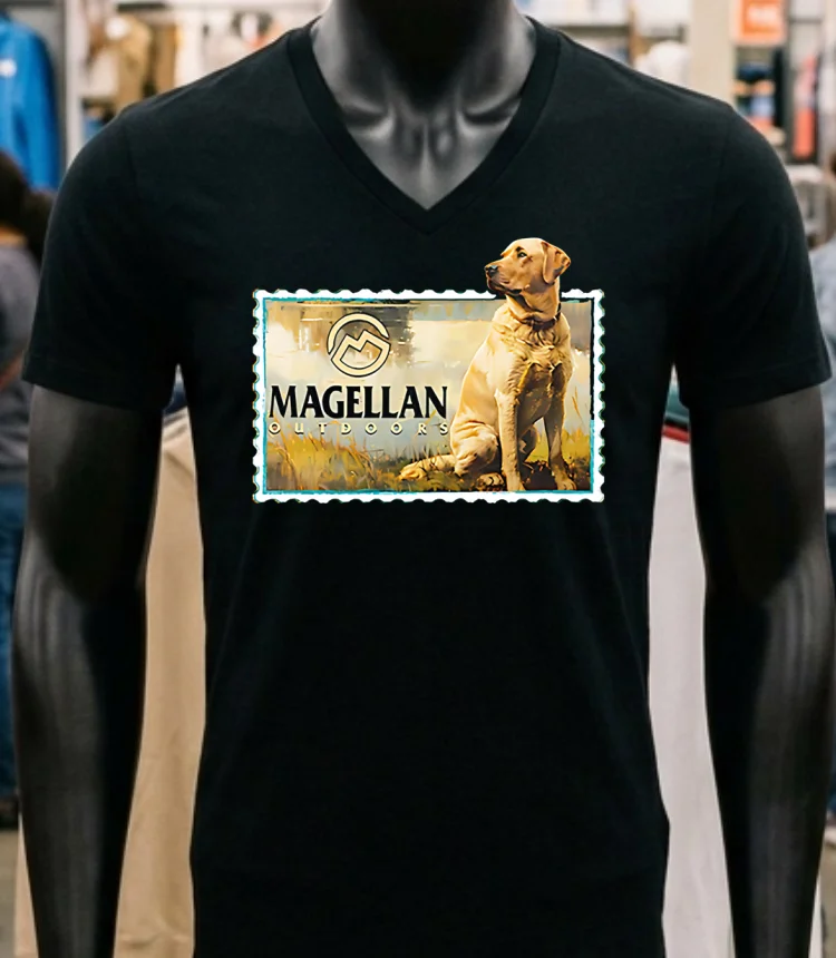 Magellan Outdoors Dog Stamp Shirt Balck Shirt