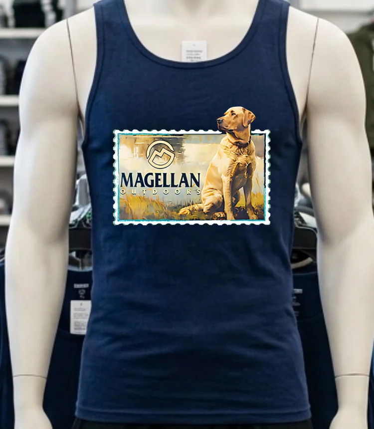 Magellan Outdoors Dog Stamp Shirt – navy-shirt Magellan Outdoors Dog Stamp Shirt Navy Shirt