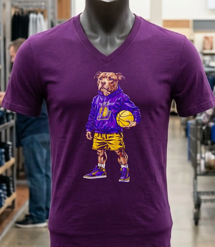 Los Angeles Lakers Pitt Bull Hoop Dogs Shirt Purple Shirt 1